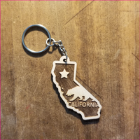 California Wooden Keychain