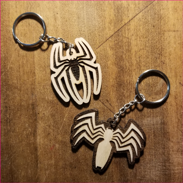 Spider Wooden Keychain